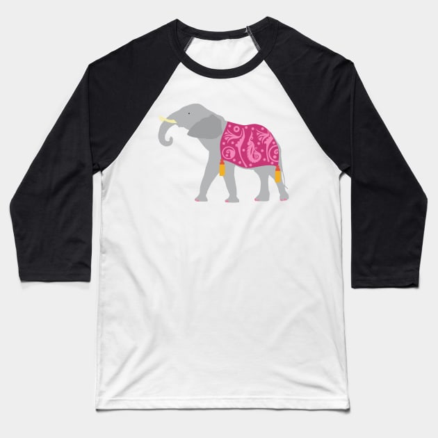 Elegant Elephant Baseball T-Shirt by evisionarts